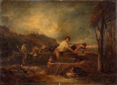 Paesaggio con muratori al lavoro da Thomas Barker of Bath